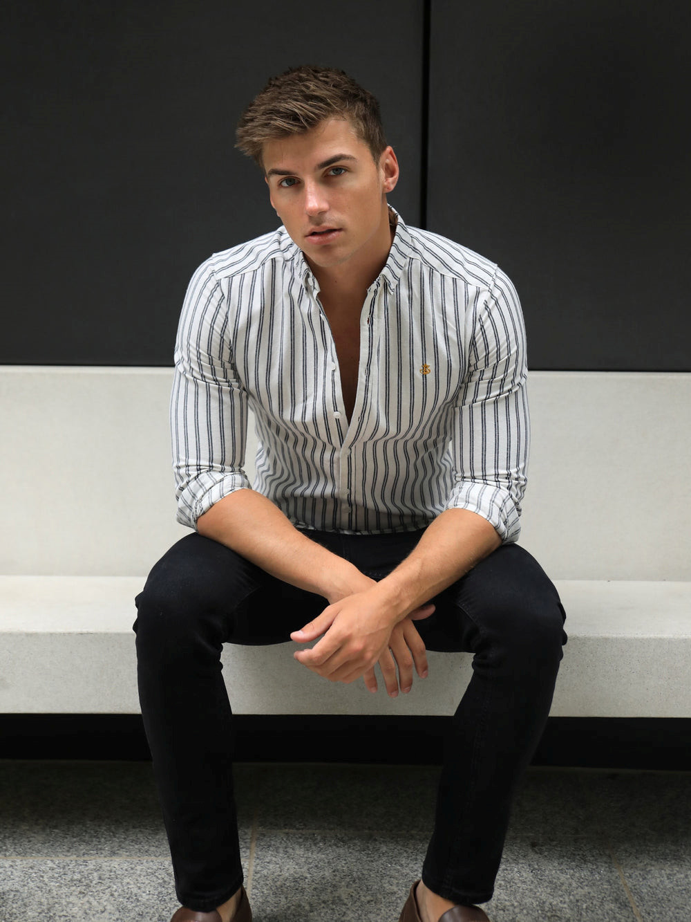 Blakely Savona Stripe Shirt Blancas | WCZMOQ138