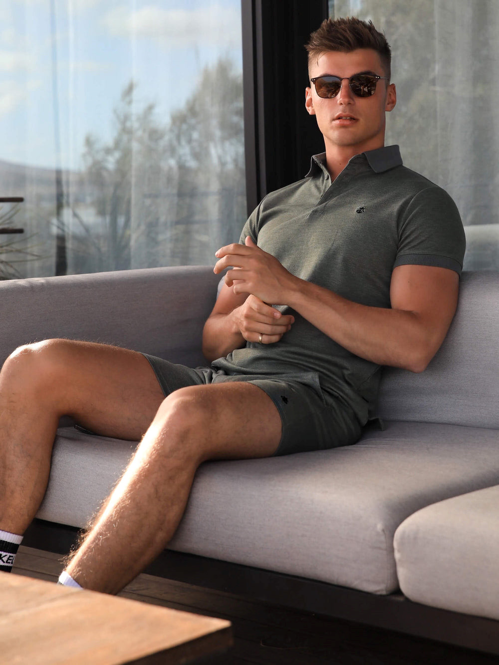 Blakely Sorrento Stretch Fit Shorts Kaki Verde | CTOMEY510