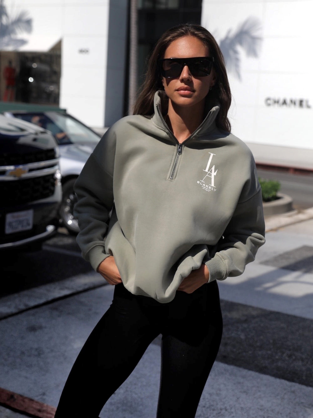 Blakely Studio 1/4 Zip Jumper Verde Oliva | BIHATF095