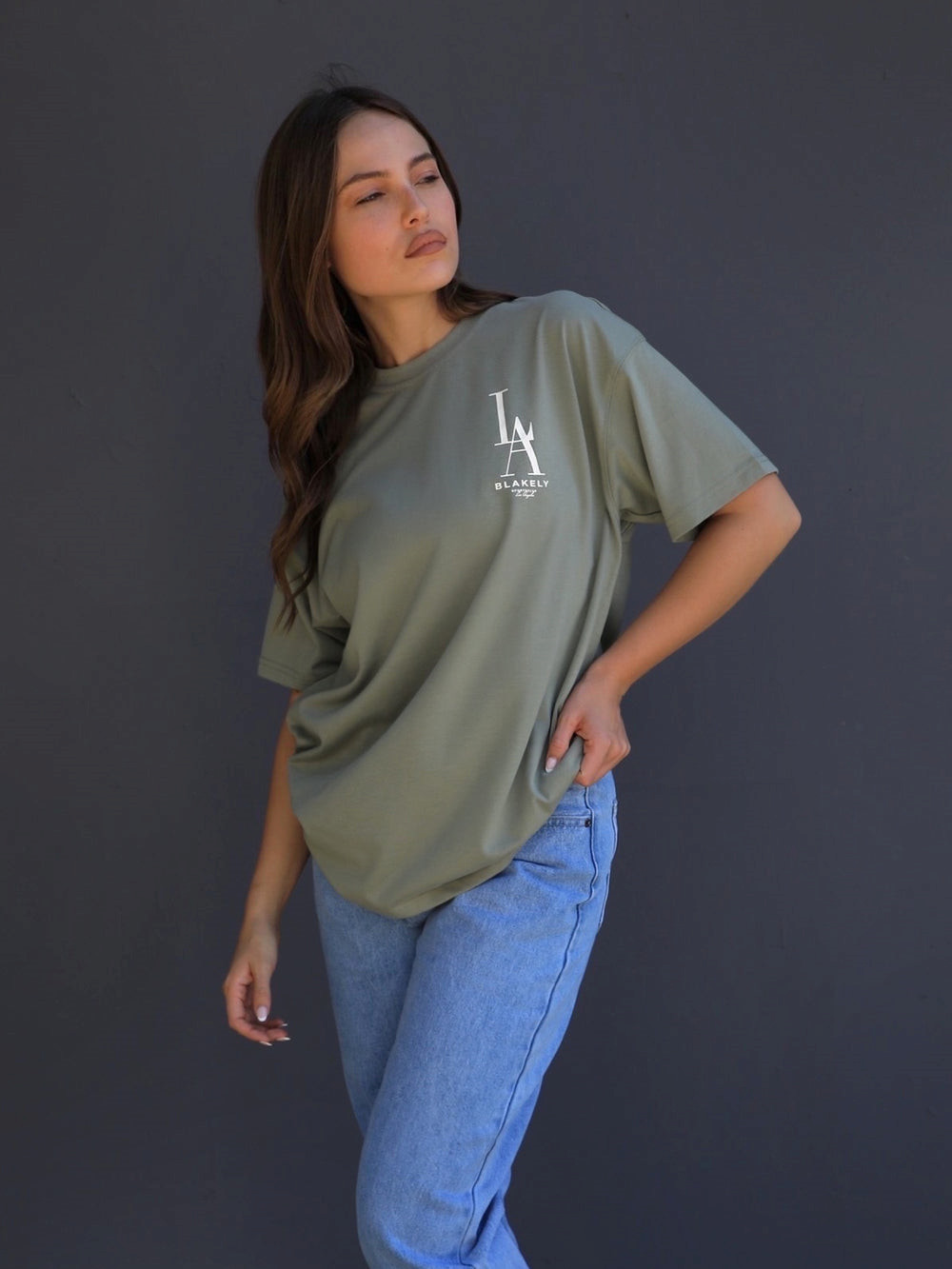 Blakely Studio Relaxed T-Shirt Verde Oliva | ZHNKLV034