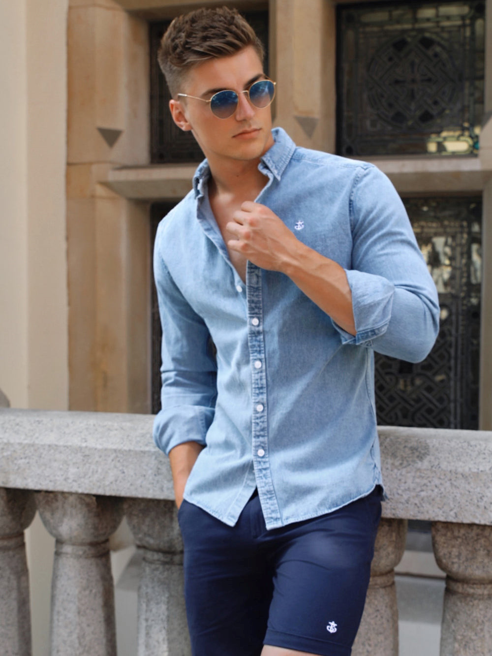Blakely Sutton Denim Shirt Azules | QEXRUO765