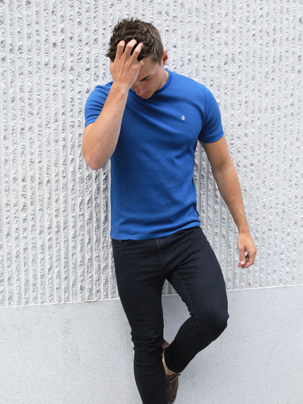 Blakely Toulon Textured T-Shirt Azules | QKLRSG456