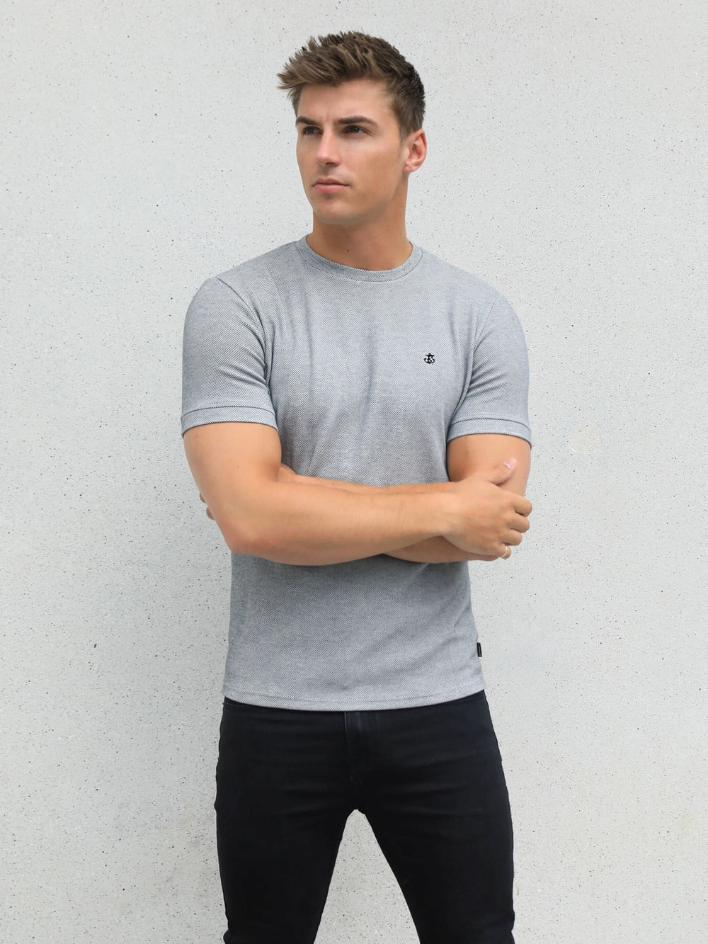 Blakely Toulon Textured T-Shirt Gris | IEBYHM743