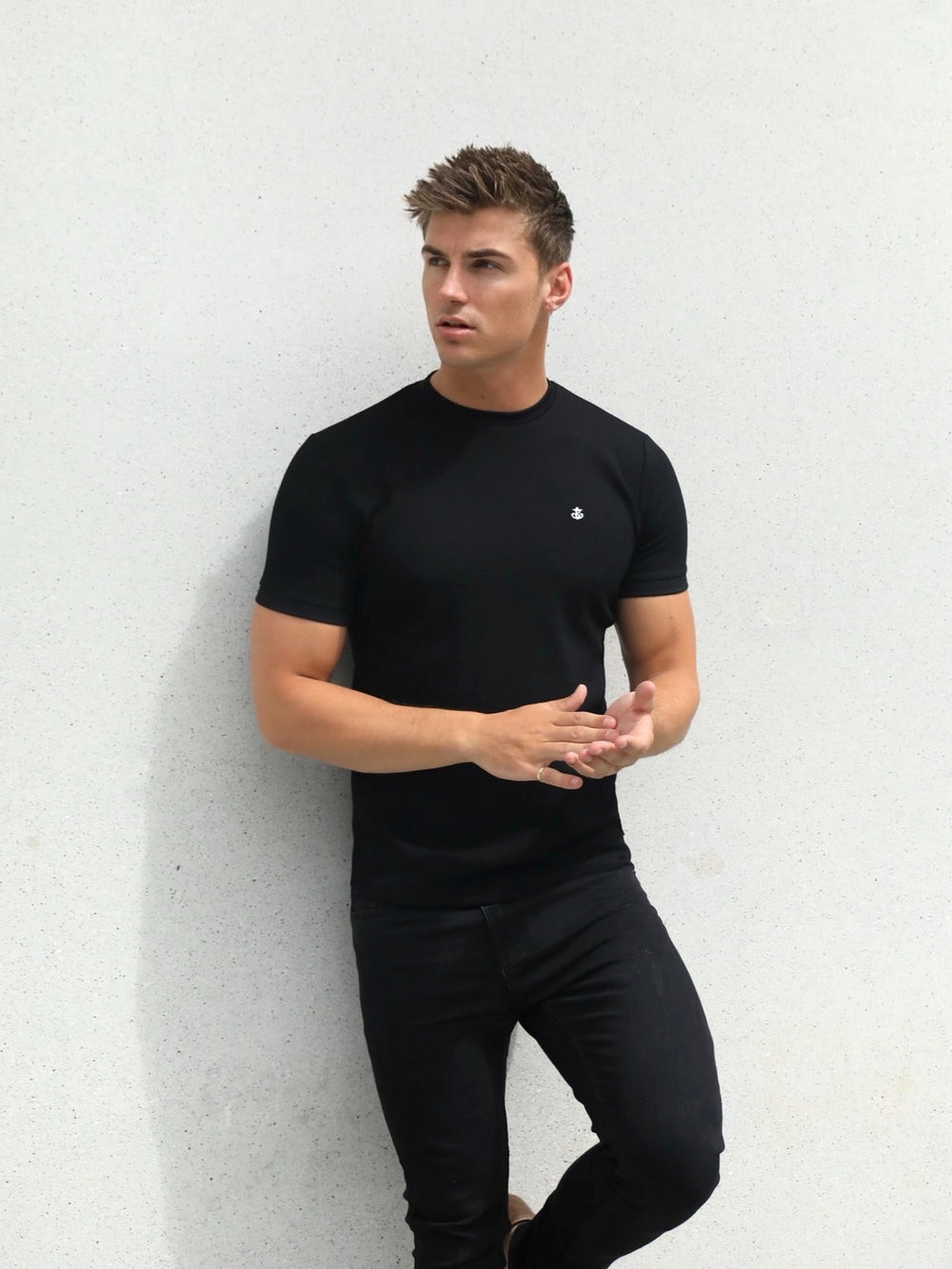 Blakely Toulon Textured T-Shirt Negras | RQWKEM302
