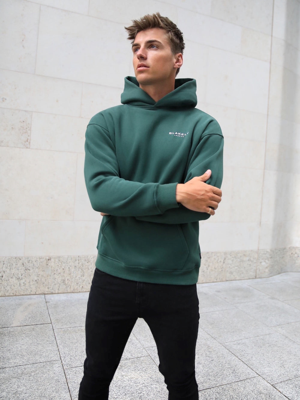 Blakely Universal Relaxed Hoodie Verde Oscuro | FAYRKG896