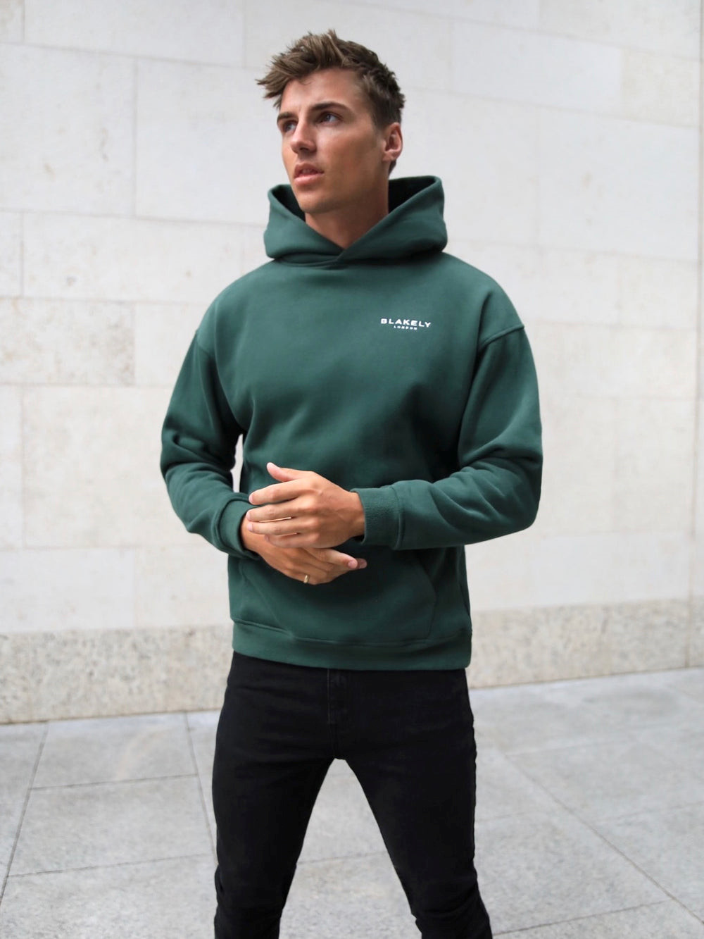 Blakely Universal Relaxed Hoodie Verde Oscuro | FAYRKG896