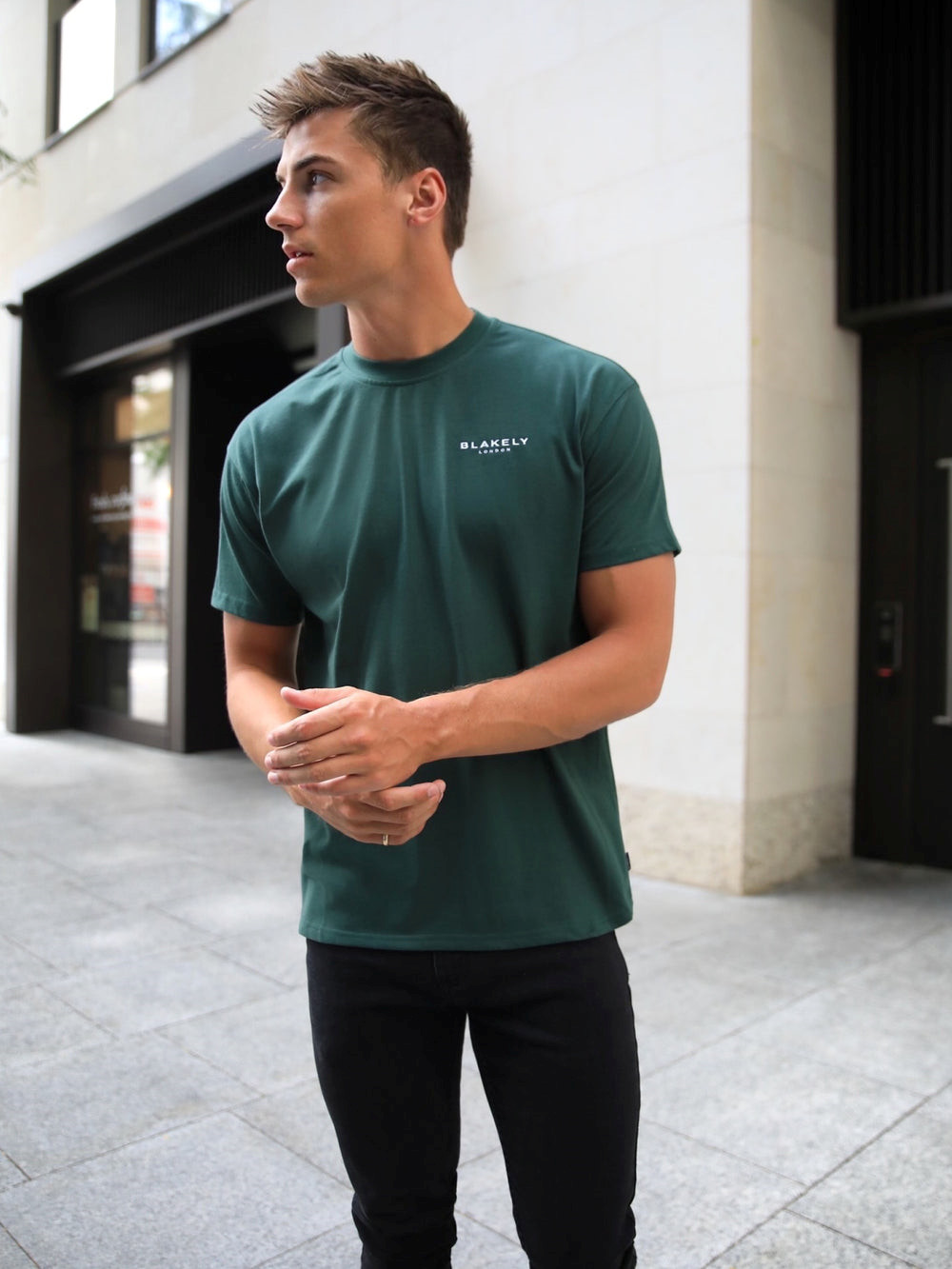 Blakely Universal Relaxed T-Shirt Verde Oscuro | LUTAWY402