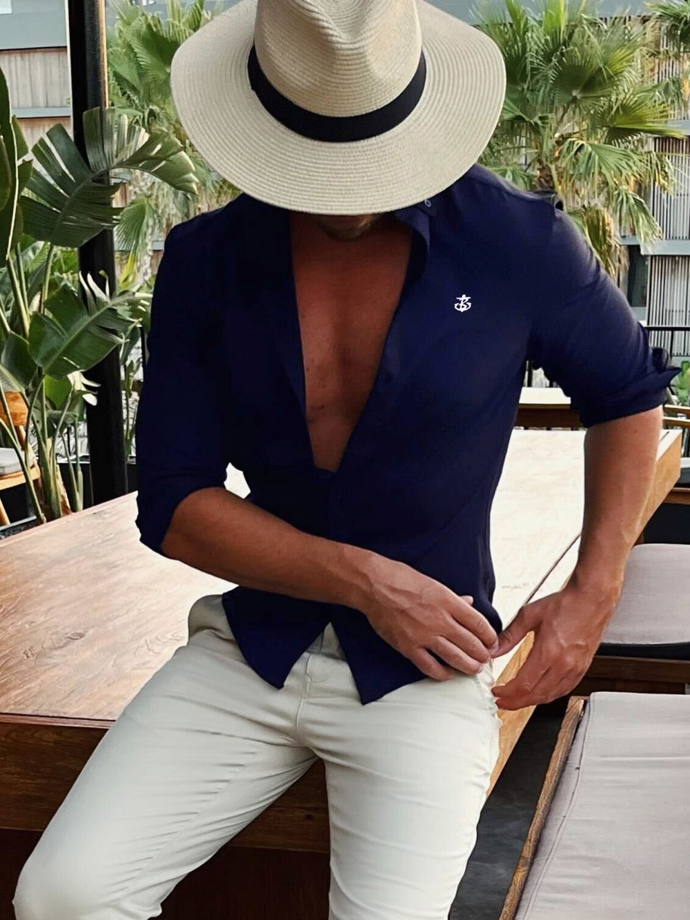 Blakely Worcester Fitted Stretch Shirt Azul Marino | NHBDLG051