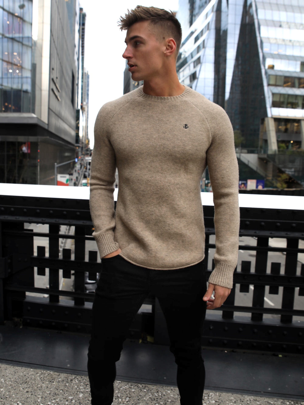Blakely Yardley Knit Jumper Tan | LECWTJ413