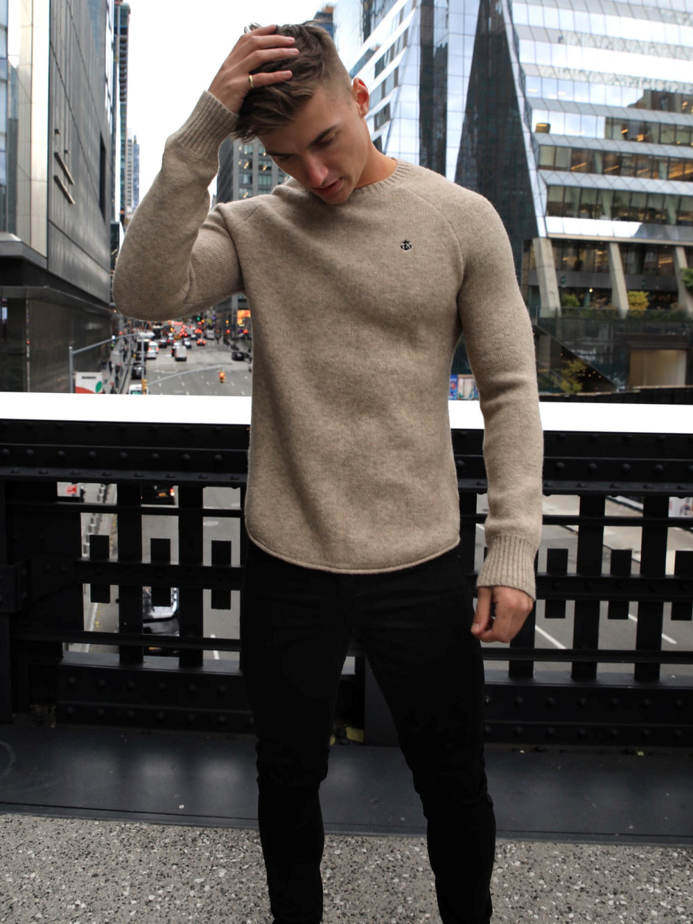 Blakely Yardley Knit Jumper Tan | LECWTJ413